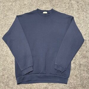 Vintage Tultex Navy Blue Crewneck Sweatshirt 90s Made in USA Baggy Size Large